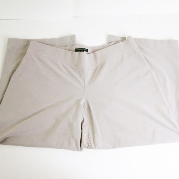 Eileen Fisher Heather Gray Wide Leg Crop Pants PL - Picture 2 of 4
